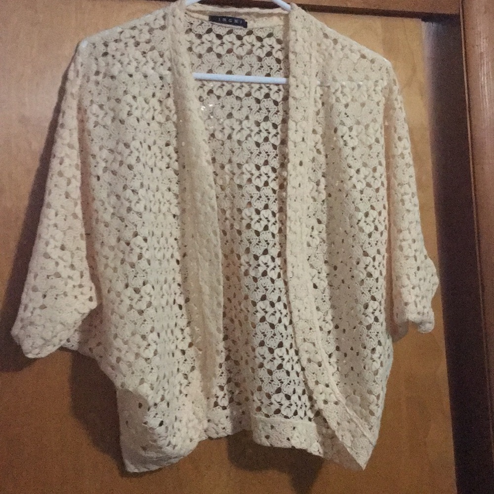 Off white shawl top